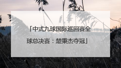中式九球国际巡回赛全球总决赛：楚秉杰夺冠